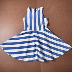 Milly Minis Girls Dress Size 14 Blue White Striped Nautical Summer Sleeveless